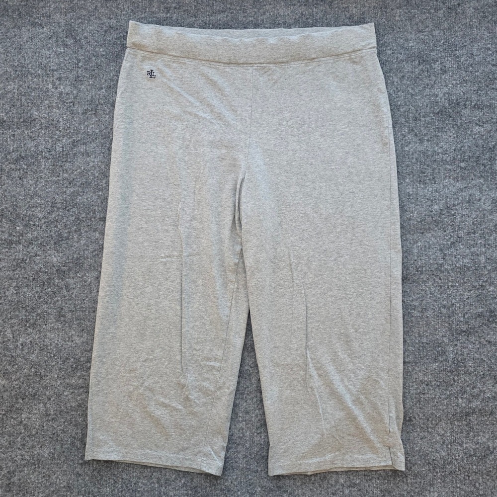 Athleisure Gray Cropped Lounge Pants Casual Basics By Lauren Ralph Lauren XL